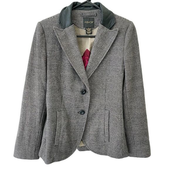AS by DF Black and Tan Wool Blend Houndstooth Blazer - Picture 3 of 14
